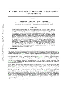 EMP-SSL: Towards Self-Supervised Learning in One Training Epoch