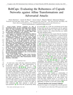 RobCaps: Evaluating the Robustness of Capsule Networks against Affine
  Transformations and Adversarial Attacks