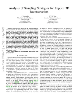Analysis of Sampling Strategies for Implicit 3D Reconstruction
