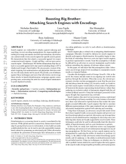 Boosting Big Brother: Attacking Search Engines with Encodings