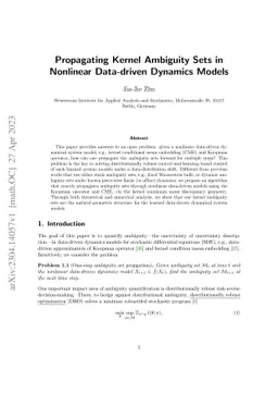 Propagating Kernel Ambiguity Sets in Nonlinear Data-driven Dynamics
  Models