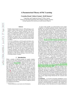 A Parameterized Theory of PAC Learning