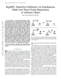 RegHEC: Hand-Eye Calibration via Simultaneous Multi-view Point Clouds
  Registration of Arbitrary Object