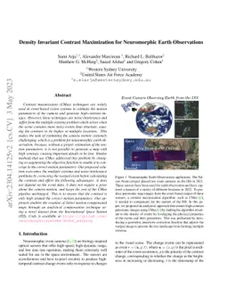 Density Invariant Contrast Maximization for Neuromorphic Earth
  Observations