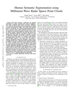Human Semantic Segmentation using Millimeter-Wave Radar Sparse Point
  Clouds
