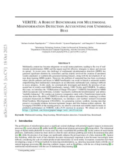 VERITE: A Robust Benchmark for Multimodal Misinformation Detection
  Accounting for Unimodal Bias