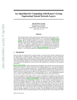 An Algorithm for Computing with Brauer's Group Equivariant Neural
  Network Layers