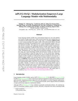 mPLUG-Owl: Modularization Empowers Large Language Models with
  Multimodality