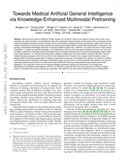 Towards Medical Artificial General Intelligence via Knowledge-Enhanced
  Multimodal Pretraining
