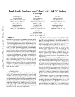 TorchBench: Benchmarking PyTorch with High API Surface Coverage