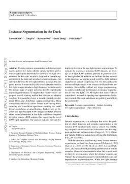 Instance Segmentation in the Dark