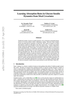 Learning Absorption Rates in Glucose-Insulin Dynamics from Meal
  Covariates