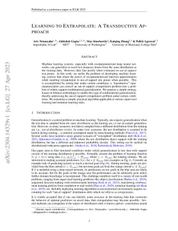 Learning to Extrapolate: A Transductive Approach