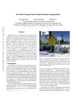 Zero-shot Unsupervised Transfer Instance Segmentation