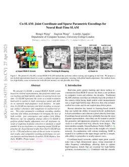 Co-SLAM: Joint Coordinate and Sparse Parametric Encodings for Neural
  Real-Time SLAM
