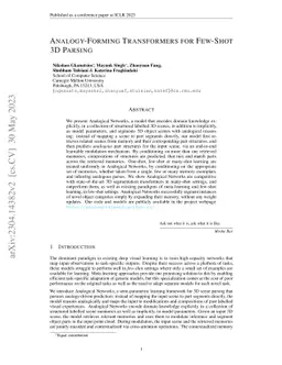 Analogy-Forming Transformers for Few-Shot 3D Parsing