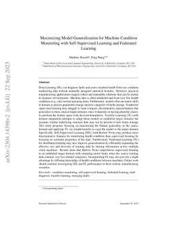 Maximizing Model Generalization for Machine Condition Monitoring with
  Self-Supervised Learning and Federated Learning