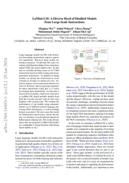 LaMini-LM: A Diverse Herd of Distilled Models from Large-Scale
  Instructions
