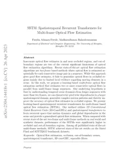 SSTM: Spatiotemporal Recurrent Transformers for Multi-frame Optical Flow
  Estimation