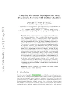 Analyzing Vietnamese Legal Questions Using Deep Neural Networks with
  Biaffine Classifiers