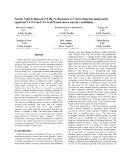 Nordic Vehicle Dataset (NVD): Performance of vehicle detectors using
  newly captured NVD from UAV in different snowy weather conditions