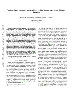Gradient-based Maximally Interfered Retrieval for Domain Incremental 3D
  Object Detection