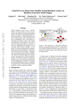 ChatGPT as an Attack Tool: Stealthy Textual Backdoor Attack via Blackbox
  Generative Model Trigger