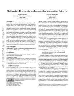 Multivariate Representation Learning for Information Retrieval