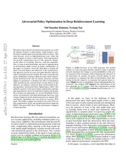 Adversarial Policy Optimization in Deep Reinforcement Learning