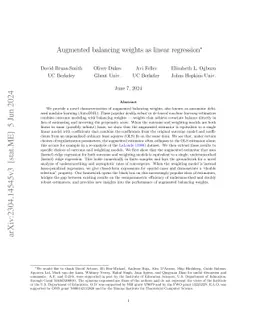 Augmented balancing weights as linear regression