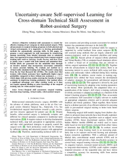 Uncertainty-aware Self-supervised Learning for Cross-domain Technical
  Skill Assessment in Robot-assisted Surgery