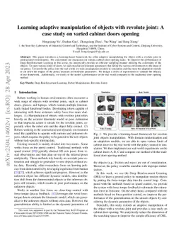 Learning adaptive manipulation of objects with revolute joint: A case
  study on varied cabinet doors opening