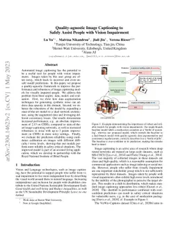 Quality-agnostic Image Captioning to Safely Assist People with Vision
  Impairment