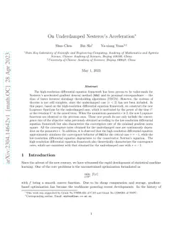 On Underdamped Nesterov's Acceleration