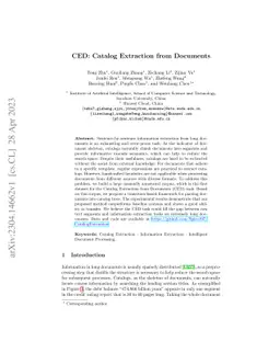CED: Catalog Extraction from Documents