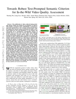 Towards Robust Text-Prompted Semantic Criterion for In-the-Wild Video
  Quality Assessment