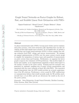 Graph Neural Networks on Factor Graphs for Robust, Fast, and Scalable
  Linear State Estimation with PMUs