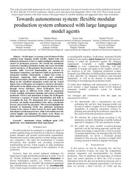 Towards autonomous system: flexible modular production system enhanced
  with large language model agents