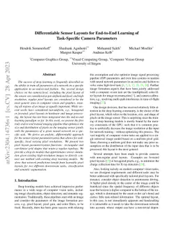 Differentiable Sensor Layouts for End-to-End Learning of Task-Specific
  Camera Parameters