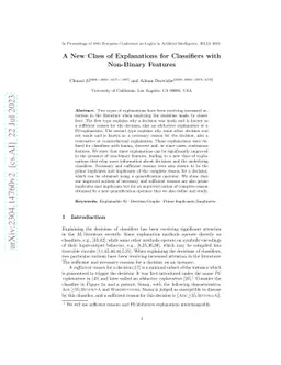 A New Class of Explanations for Classifiers with Non-Binary Features