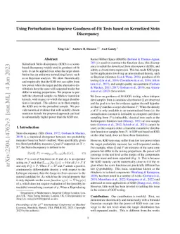 Using Perturbation to Improve Goodness-of-Fit Tests based on Kernelized
  Stein Discrepancy