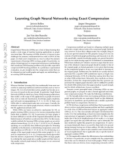 Learning Graph Neural Networks using Exact Compression