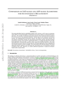 Comparison of SAT-based and ASP-based Algorithms for Inconsistency Measurement