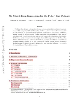 On Closed-Form Expressions for the Fisher-Rao Distance
