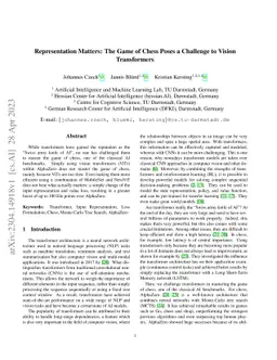 Representation Matters: The Game of Chess Poses a Challenge to Vision
  Transformers