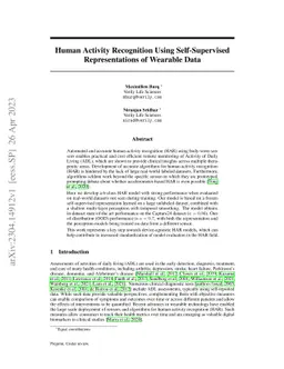 Human Activity Recognition Using Self-Supervised Representations of
  Wearable Data