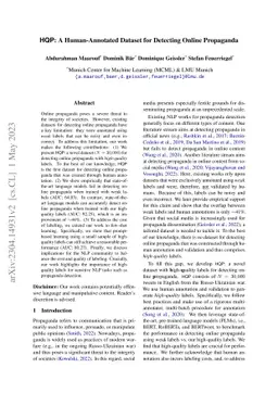 HQP: A Human-Annotated Dataset for Detecting Online Propaganda