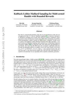 Kullback-Leibler Maillard Sampling for Multi-armed Bandits with Bounded
  Rewards