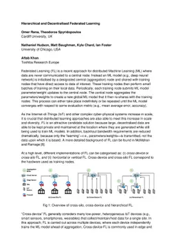 Hierarchical and Decentralised Federated Learning