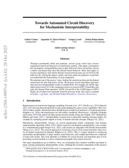 Towards Automated Circuit Discovery for Mechanistic Interpretability